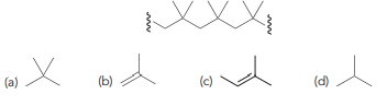 46. Which monomer can be used to prepare the following polymer under acidic conditions?
47. Which monomers are formed when the following polymer undergoes acid-catalyzed hydrolysis?
48. Which polymer is formed by the condensation of these two monomers?