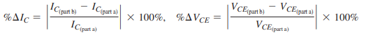 a. Determine IC and VCE for the network of Fig. 4.125.
b. Change to 120 (50% increase), and determine the new values of IC and VCE for the net- work of Fig. 4.125.
c. Determine the magnitude of the percentage change in IC and VCE using the following equations:
d. Compare the solution to part (c) with the solutions obtained for parts (c) and (f) of Problem 14.
e. Based on the results of part (d), which configuration is least sensitive to variations in ?