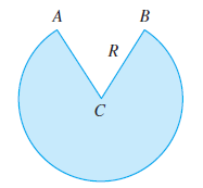 A cone-shaped drinking cup is made from a circular piece of paper of radius R by cutting out a sector and joining the edges CA and CB. Find the maximum capacity of such a cup.