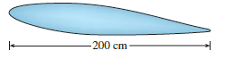 A cross-section of an airplane wing is shown. Measurements of the thickness of the wing, in centimeters, at 20-centimeter intervals are 5.8, 20.3, 26.7, 29.0, 29.0, 27.6, 26.3, 28.8, 20.5, 15.1, 8.7 and 2.8. Use Simpson’s Rule to estimate the area of the wing’s cross-section.