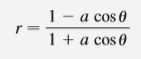 A family of curves has polar equations
Investigate how the graph changes as the number a changes. In particular, you should identify the transitional values of a for which the basic shape of the curve changes.