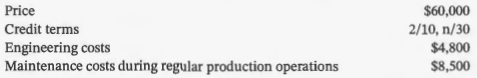 Alladin Company purchased a large piece of equipment on October 1, 2020. The following information relating to the equipment was gathered at the end of October:
It is expected that the equipment could be used for 12 years, after which the salvage value would be zero.
Alladin intends to use the equipment for only 10 years, however, after which it expects to be able to sell
it for $3,100. The equipment was delivered on October 1 and the invoice for the equipment was paid on
October 9, 2020. Alladin uses the calendar year to prepare financial statements. Alladin follows IFRS for
financial statement purposes.
Instructions
a. Calculate the depreciation expense for the years indicated using the following methods. (Do not round intermediate calculations but round final amounts to the nearest dollar.)
1. Straight-line method for 2020
2. Sum-of-the-years'-digits method for 2021
3. Double-declining-balance method for 2020
b. The CEO of Alladin tells you that the company wants a stable level of income, because it plans to expand in the future and does not want to appear overly risky to potential lenders. He asks you, the company's newly hired CPA, to recommend a depreciation method that will best achieve this goal. You know that, because the equipment is new, it should have low repair and maintenance costs for the next few years. However, the repair and maintenance costs are likely to increase steadily during years 3 to 10 of the life of the equipment. Which method would you recommend? Explain.