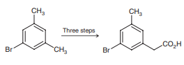 Aminotetralins are a class of compounds currently being studied for their promise as antidepressant drugs. The following conversion was employed during a mechanistic study associated with a synthetic route for preparing aminotetralin drugs. Propose a three-step synthesis for this process.