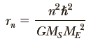 As the Earth moves around the Sun, its orbits are quantized.
(a) Follow the steps of Bohr’s analysis of the hydrogen atom to show that the allowed radii of the Earth’s orbit are given by
where n is an integer quantum number, MS is the mass of the Sun, and ME is the mass of the Earth.
(b) Calculate the numerical value of n for the Sun–Earth system.
(c) Find the distance between the orbit for quantum number n and the next orbit out from the Sun corresponding to the quantum number n + 1.
(d) Discuss the significance of your results from parts (b) and (c).