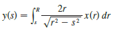 Astronomers use a technique called stellar stereography to determine the density of stars in a star cluster from the observed (two-dimensional) density that can be analyzed from a photograph. Suppose that in a spherical cluster of radius R the density of stars depends only on the distance from the center of the cluster. If the perceived star density is given by y (s), where is the observed planar distance from the center of the cluster, and x (r) is the actual density, it can be shown that
If the actual density of stars in a cluster is x (r) = ½ (R – r)2, find the perceived density y (s).