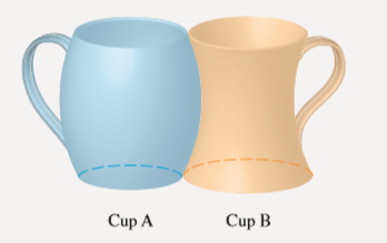 Based on your own measurements and observations, suggest a value for h and an equation for x = f(y) and calculate the amount of coffee that each cup holds.