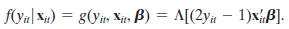 Binary Choice. This application will be based on the health care data analyzed in Example 14.13 and several others. Details on obtaining the data are given in Appendix F Table 7.1. We consider analysis of a dependent variable, y, that takes values 1 and 0 with probabilities /
where F is a function that defines a probability. The dependent variable, y, is constructed from the count variable DocVis, which is the number of visits to the doctor in the given year.
Construct the binary variable
We will build a model for the probability that y equals one. The independent variables of interest will be
a. According to the model, the theoretical density for yit is
We will assume that a “logit model” (see section 17.2) is appropriate, so that
show that for the two outcomes, the probabilities may be combined into the density function
Now, use this result to construct the log-likelihood function for a sample of data on (yit, xit). (Note: We will be ignoring the panel aspect of the data set. Build the model as if this were a cross section.)
b. Derive the likelihood equations for estimation of B.
c. Derive the second derivatives matrix of the log-likelihood function. (Hint: The following will prove useful in the derivation:
d. show how to use Newton’s method to estimate the parameters of the model.
e. Does the method of scoring differ from Newton’s method? Derive the negative of the expectation of the second derivatives matrix.
f. Obtain maximum likelihood estimates of the parameters for the data and variables noted. Report your results, estimates, standard errors, and so on, as well as the value of the log likelihood.
g. Test the hypothesis that the coefficients on female and marital status are zero. show how to do the test using Wald, LM, and LR tests, and then carry out the tests.
h. Test the hypothesis that all the coefficients in the model save for the constant term are equal to zero.