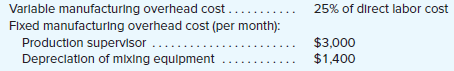 Come-Clean Corporation produces a variety of cleaning compounds and solutions for both industrial and household use. While most of its products are processed independently, a few are related, such as the company’s Grit 337 and its Sparkle silver polish.
Grit 337 is a coarse cleaning powder with many industrial uses. It costs $1.60 a pound to make, and it has a selling price of $2.00 a pound. A small portion of the annual production of Grit 337 is retained in the factory for further processing. It is combined with several other ingredients to form a paste that is marketed as Sparkle silver polish. The silver polish sells for $4.00 per jar.
This further processing requires one-fourth pound of Grit 337 per jar of silver polish.
The additional direct variable costs involved in the processing of a jar of silver polish are:
Overhead costs associated with processing the silver polish are:
The production supervisor has no duties other than to oversee production of the silver polish.
The mixing equipment is special-purpose equipment acquired specifically to produce the silver polish. It can produce up to 15,000 jars of polish per month. Its resale value is negligible and it does not wear out through use.
Advertising costs for the silver polish total $4,000 per month. Variable selling costs associated with the silver polish are 7.5% of sales.
Due to a recent decline in the demand for silver polish, the company is wondering whether its continued production is advisable. The sales manager feels that it would be more profitable to sell all of the Grit 337 as a cleaning powder.
Required:
1. How much incremental revenue does the company earn per jar of polish by further processing Grit 337 rather than selling it as a cleaning powder?
2. How much incremental contribution margin does the company earn per jar of polish by further processing Grit 337 rather than selling it as a cleaning powder?
3. How many jars of silver polish must be sold each month to exactly offset the avoidable fixed costs incurred to produce and sell the polish? Explain.
4. If the company sells 9,000 jars of polish, what is the financial advantage (disadvantage) of choosing to further process Grit 337 rather than selling is as a cleaning powder?
5. If the company sells 11,500 jars of polish, what is the financial advantage (disadvantage) of choosing to further process Grit 337 rather than selling is as a cleaning powder?