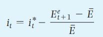 Consider the economy described in Problem 3 and assume that there is a fixed exchange rate,
Suppose that financial investors worry that the level of debt is too high and that the government may devalue to stimulate output (and therefore tax revenues) to help pay down the debt. Financial investors begin to expect a devaluation of 10%. In other words, the expected exchange rate,
1, decreases by 10% from its previous value of
a. Recall the uncovered interest parity condition:
If the foreign interest rate remains constant at 10% a year, what must happen to the domestic interest rate when
b. Suppose that domestic inflation remains the same. What happens to the domestic real interest rate? What is likely to happen to the growth rate?
c. What happens to the official budget deficit? What happens to the inflation-adjusted deficit?
d. Suppose the growth rate decreases from 2% to 0%. What happens to the change in the debt ratio? (Assume that the primary deficit/surplus ratio to GDP is unchanged, even though the fall in growth may reduce tax revenues.)
Data from Problem 5:
i. The official budget deficit is 7.8% of GDP
ii. The debt-to-GDP ratio is 123%
iii. The inflation rate is 0.4%
iv. The nominal interest rate is 0.25%
