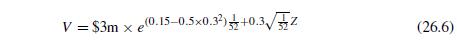 Consider the expression in equation (26.6). What is the exact probability that, over a 1-day horizon, stock A will have a loss?

