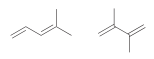 Consider the following two dienes. When treated with HBr, one of these dienes yields four products, while the other diene yields only two products. Explain.