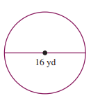 Determine (a) the area and (b) the circumference of the circle. Use the
key on your calculator and round your answer to the nearest hundredth.