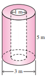 Determine the volume of the shaded region. When appropriate, use the
key on your calculator and round your answer to the nearest hundredth.