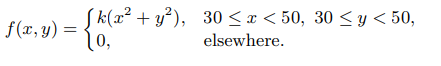 Determine whether the two random variables of Exercise 3.44 are dependent or independent.
Exercise 3.44:
Each rear tire on an experimental airplane is supposed to be filled to a pressure of 40 pounds per square inch (psi). Let X denote the actual air pressure for the right tire and Y denote the actual air pressure for the left tire. Suppose that X and Y are random variables with the joint density function