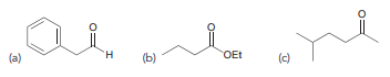 Draw the enolate that is formed when each of the following compounds is treated with LDA: