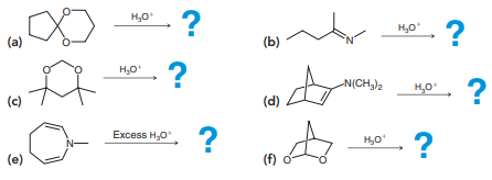 Draw the products that are expected for each of the following reactions: