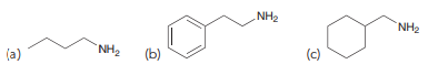 Draw the structure of an alkyl halide or carboxylic acid that might serve as a precursor in the preparation of each of the following amines: