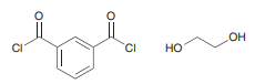 Draw the structure of the polymer produced when the following two monomers are allowed to react with each other: