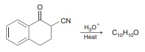 Draw the structure of the product with the molecular formula C10H10O that is obtained when the compound below is heated with aqueous acid.