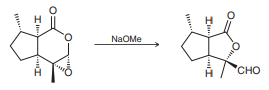 During a recent total synthesis of englerin A, a potent cytotoxic natural product isolated from the stem bark of a Tanzanian plant, the investigators observed the following (unusual) basecatalyzed ring contraction. Propose a plausible mechanism for this transformation.