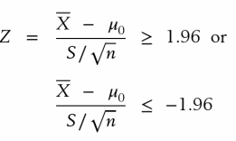 Establish the connection between the large sample Z test, which rejects H0 : µ = µ0 in favor of H1 : µ ≠ µ0 , at a = .05, if
and the 95% confidence interval