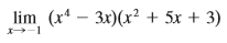 Evaluate the limit and justify each step by indicating the appropriate Limit Law(s).