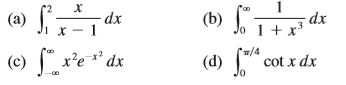 Explain why each of the following integrals is improper.