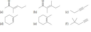 For each of the following compounds, determine whether or not you would expect its IR spectrum to exhibit a signal to the left of 3000 cm−1: