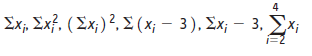 Given the following frequencies, fi associated with the x values in Problem 1A.2: {10, 6, 6, 16, 10}, evaluate:
Problem 1A.2:
Given the following data on xi: {8, 12, 6, 4, 10} evaluate: