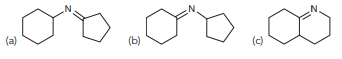 Identify the reactants that you would use to make each of the following imines: