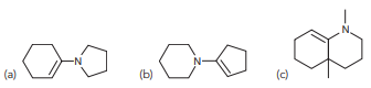 Identify the reactants that you would use to make each of the following enamines: