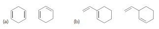 In each of the following pairs of compounds identify the compound that liberates the most heat upon hydrogenation: