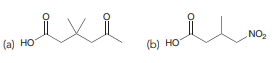 In the previous section, we learned how to use diethyl malonate as a starting material in the preparation of substituted carboxylic acids (the malonic ester synthesis). That method employed a step in which the enolate of diethyl malonate attacked an alkyl halide to give an alkylation product. In this section, we saw that the enolate of diethyl malonate can attack many electrophilic reagents other than simple alkyl halides. Specifically, the enolate of diethyl malonate can attack any of the Michael acceptors in Table 21.2. Using diethyl malonate as your starting material and any other reagents of your choice, show how you would prepare each of the following compounds: