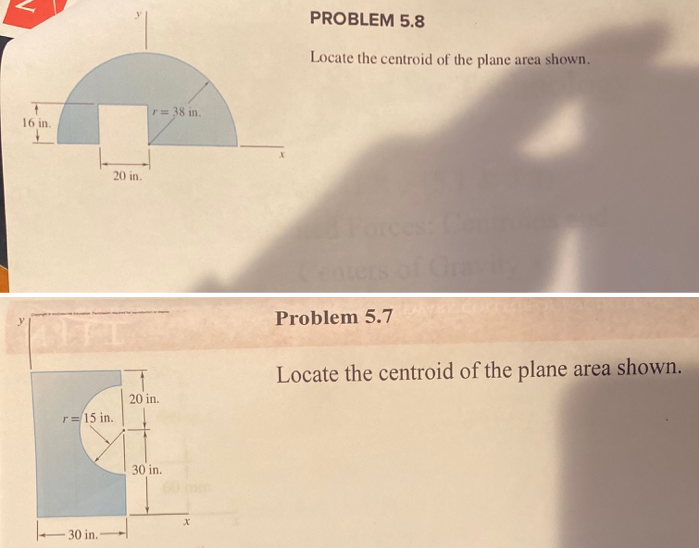 Locate the centroid of the plane area shown.