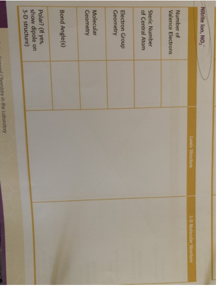 Nitrite lon, NO2 Lewis Structure 3-D Molecular Structure Number of Valence Electrons