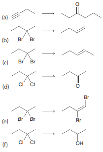 Propose a plausible synthesis for each of the following transformations: