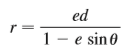 Show that a conic with focus at the origin, eccentricity e, and directrix y = -d has polar equation