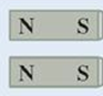 Sketch some magnetic field lines for two identical bar magnets in the given configuration. Be sure to show field lines inside the magnets as well as outside.