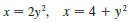 Sketch the region enclosed by the given curves. Decide whether to integrate with respect to x or y. Draw a typical approximating rectangle and label its height and width. Then find the area of the region.