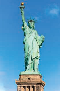 Statue of Liberty The length of the torch of the Statue of Liberty, from the tip of the flame to the bottom of the torch’s baton, is 29 feet. Estimate the height of the Statue of Liberty from the top of the base to the top of the torch (the statue itself).