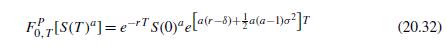 Suppose S (0) = $100, r = 0.06, σS= 0.4, and δ = 0. Use equation (20.32) to compute prices for claims that pay the following:
a. S2
b. √S
c. S−2
Compare your answers to the answers you obtained to Problem 19.6.

Problem 19.6
If y = ln (SQ) = ln (S) + ln (Q) then
dy = d ln (S) + d ln (Q)		 (6)
 			(7)

