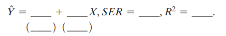 Suppose that n = 50 i.i.d. observations for (Yi, Xi) yield the following regression results:
Y^ = 49.2 + 73.9X, SER = 13.4, R2 = 0.78.
Another researcher is interested in the same regression, but he makes an error when he enters the data into his regression program: He enters each observation twice, so he has 100 observations (with observation 1 entered twice, observation 2 entered twice, and so forth).
a. Using these 100 observations, what results will be produced by his regression program?
(Hint: Write the “incorrect” values of the sample means, variances, and covariances of Y and X as functions of the “correct” values. Use these to determine the regression statistics.)
b. Which (if any) of the internal validity conditions are violated?
