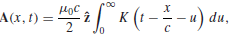 Suppose the (electrically neutral) yz plane carries a time-dependent but uniform surface current K(t) zˆ.
(a) Find the electric and magnetic fields at a height x above the plane if
(i) a constant current is turned on at t = 0:
(ii) a linearly increasing current is turned on at t = 0:
(b) Show that the retarded vector potential can be written in the form
and from this determine E and B.
(c) Show that the total power radiated per unit area of surface is
Explain what you mean by “radiation,” in this case, given that the source is not localized.22