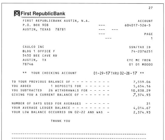Take a closer look at Exhibit 6.3 given below, Is there anything wrong with the bank statement? What are some ways to tell whether any of the amounts have been altered?

