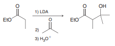 The enolate of an ester can be treated with a ketone to give a β-hydroxy ester. Draw a mechanism for this aldol-like reaction.