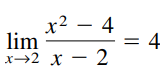 The statement
means that for each ε > 0 there corresponds a δ > 0 such that if 0 < ∣x − 2∣ < δ, then
If ε = 0.001, then
Use a graphing utility to graph each side of this inequality. Use the zoom feature to find an interval (2 − δ, 2 + δ) such that the inequality is true.