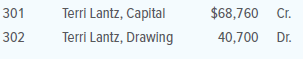 The worksheet of Lantz’s Office Supplies contains the following owner’s equity accounts. Use this data and the net income determined in Exercise 13.3 to prepare a statement of owner’s equity for the year ended December 31, 20X1. No additional investments were made during the period.
ACCOUNTS