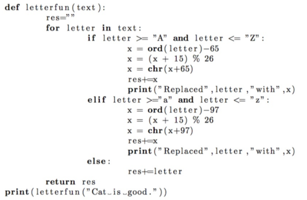 Trace the following Code. An ASCII Chart is provided below the question.