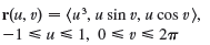 Use a computer to graph the parametric surface. Get a printout and indicate on it which grid curves have u constant and which have v constant.