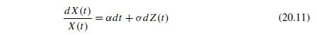 Use Itˆo’s Lemma to evaluate d(√S).
For the following four problems, use Itˆo’s Lemma to determine the process followed by the specified equation, assuming that S(t) follows (a) arithmetic Brownian motion, equation (20.8); (b) a mean reverting process, equation (20.9); and (c) geometric Brownian motion, equation (20.11).

